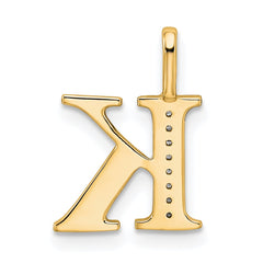 14k Diamond Letter K Initial Pendant