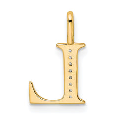 14k Diamond Letter L Initial Pendant