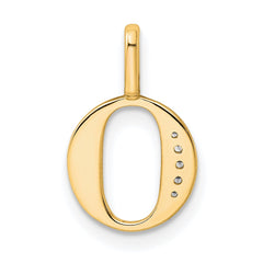 14k Diamond Letter O Initial Pendant