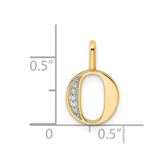 14k Diamond Letter O Initial Pendant