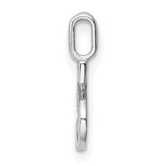 14K White Gold Diamond Letter S Initial Pendant - 2