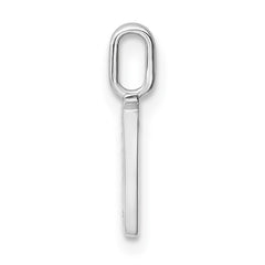 14K White Gold Diamond Letter V Initial Pendant