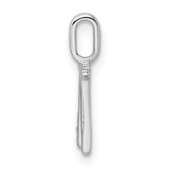 14K White Gold Diamond Letter W Initial Pendant - 2