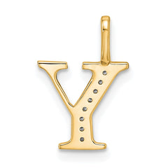 14k Diamond Letter Y Initial Pendant