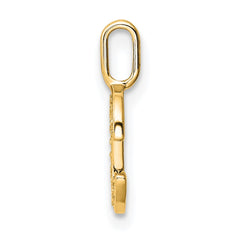 14K Yellow Gold Diamond Letter C Initial Pendant