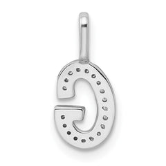 14K White Gold Diamond Letter G Initial Pendant - 2