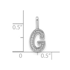 14K White Gold Diamond Letter G Initial Pendant - 2
