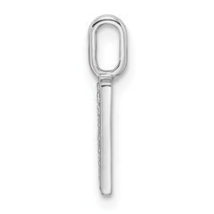14K White Gold Diamond Letter H Initial Pendant - 2
