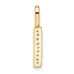 14K Yellow Gold Diamond Letter I Initial Pendant