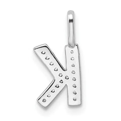 14K White Gold Diamond Letter K Initial Pendant - 2