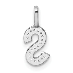 14K White Gold Diamond Letter S Initial Pendant - 3