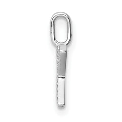 14K White Gold Diamond Letter X Initial Pendant