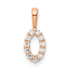 14k Rose Gold Diamond Number 0 Pendant