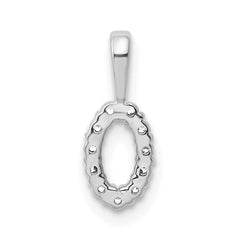 14k White Gold Diamond Number 0 Pendant - 2