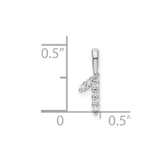 14k White Gold Diamond Number 1 Pendant