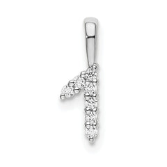 14k White Gold Diamond Number 1 Pendant