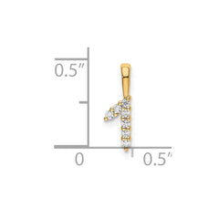 14K Diamond Number 1 Pendant