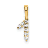14K Diamond Number 1 Pendant
