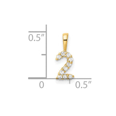 14K Diamond Number 2 Pendant