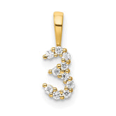 14K Diamond Number 3 Pendant