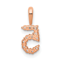 14k Rose Gold Diamond Number 5 Pendant