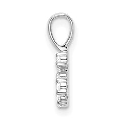 14k White Gold Diamond Number 6 Pendant