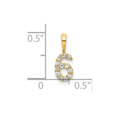 14K Diamond Number 6 Pendant