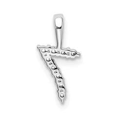 14k White Gold Diamond Number 7 Pendant