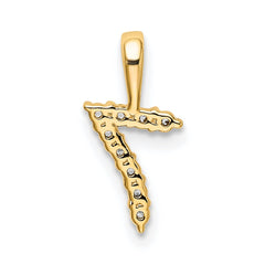14K Diamond Number 7 Pendant