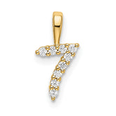 14K Diamond Number 7 Pendant