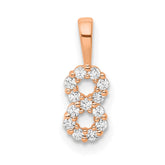 14k Rose Gold Diamond Number 8 Pendant