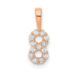 14k Rose Gold Diamond Number 8 Pendant
