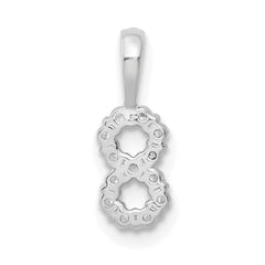14k White Gold Diamond Number 8 Pendant