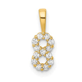 14K Diamond Number 8 Pendant