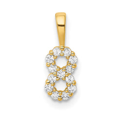 14K Diamond Number 8 Pendant