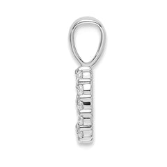 14k White Gold Diamond Number 9 Pendant