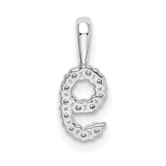 14k White Gold Diamond Number 9 Pendant