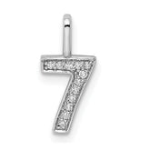 14k White Gold Diamond Number 7 Pendant - 2