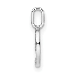 14k White Gold Diamond Number 9 Pendant - 2