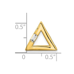 14k Polished 1/8 carat Diamond Triangle Chain Slide