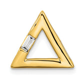 14k Polished 1/8 carat Diamond Triangle Chain Slide