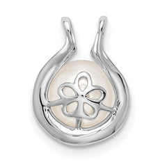 14k White Gold Freshwater Cultured Pearl & Diamond Chain Slide - 2