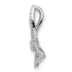 14k White Gold Polished Butterfly Diamond Chain Slide - 2