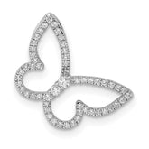 14k White Gold Polished Butterfly Diamond Chain Slide - 2