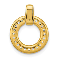 14k Polished 1/4 carat Diamond Circle Chain Slide - 3