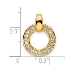 14k Polished 1/4 carat Diamond Circle Chain Slide - 3