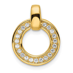 14k Polished 1/4 carat Diamond Circle Chain Slide - 3