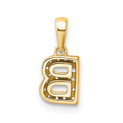 14K Diamond Letter B Initial with Bail Pendant
