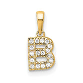 14K Diamond Letter B Initial with Bail Pendant