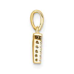 14K Diamond Letter D Initial with Bail Pendant